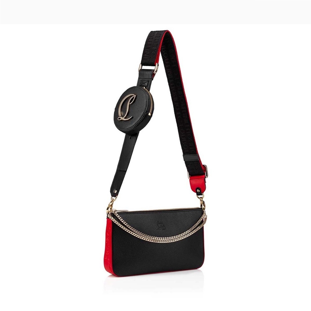 Christian Louboutin Black and Red Crossbody Bag